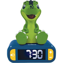 Lexibook 3D Dinosaur Childrens Clock With Night Light Alarm Snooze Blue/Green