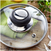 Judge Vista Casserole Pot 24cm/4 Litres Polished Stainless Steel Twin Handles Shatterproof Vented Glass Lid Large Silver