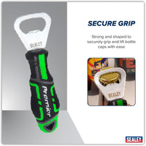 Sealey GripMAX Bottle Opener Hi-Vis Polypropylene Rubber Soft Grip Handle Green