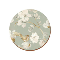 Creative Tops Duck Egg Floral Bird Cork-Back Round Premium Coasters Set of 4 Multicolour
