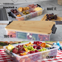 Farberware SnackleBox Serving Bamboo Board And Box Wood 20 x 33cm Brown