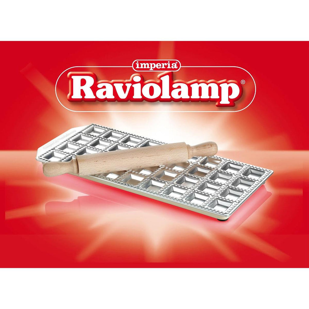 Imperia 36 Hole Ravioli Tray And Rolling Pin Pasta Making Stainless Steel Wood Silver