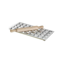 Imperia 36 Hole Ravioli Tray And Rolling Pin Pasta Making Stainless Steel Wood Silver
