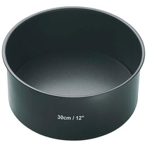MasterClass Non-Stick Round Loose Base Deep Cake Pan 30cm Carbon Steel Grey