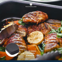 MasterClass Vitreous Enamel Roasting Pan Steel 40 x 28 x 7.5 cm Black