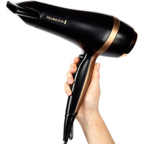 Remington Salon Smooth Hair Dryer 2000W Gift Set With Concentrator & Diffuser Ceramic Ionic Grille 3 Heat & 2 Speed Settings Cool Shot Round Brush Black
