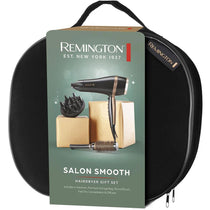 Remington Salon Smooth Hair Dryer 2000W Gift Set With Concentrator & Diffuser Ceramic Ionic Grille 3 Heat & 2 Speed Settings Cool Shot Round Brush Black