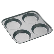 MasterClass 4 Hole Yorkshire Pudding Pan 24cm Baking Tray PFOA Non Stick Carbon Steel Grey