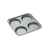 MasterClass 4 Hole Yorkshire Pudding Pan 24cm Baking Tray PFOA Non Stick Carbon Steel Grey