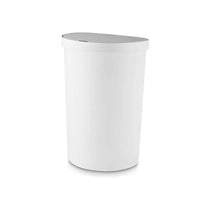 Tower Curved Sensor Bin 50 Litres With Bin Liner Retainer Ring Durable PP Body Battery Operated White