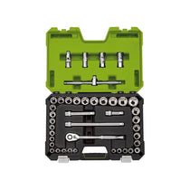Draper Expert MM/AF Combined Socket Set 1/2 Inch Square Drive 41 Piece Green