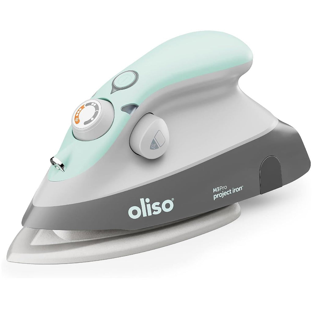 Oliso M3Pro Mini Project Steam Iron With Diamond Ceramic Soleplate LED ProLight Dual Steam Aqua