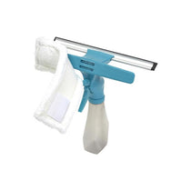JVL 3-In-1 Window Cleaner Streak-Free Shine Microfibre And Squeegee Spray Bottle Teal/Grey