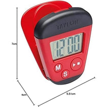 Taylor Pro Digital Kitchen Timer With Memo Clip And Magnetic Back Stopwatch Function Red & Black