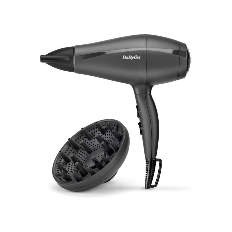 BaByliss Power Light Hair Dryer 2000W With Diffuser 3 Heat 2 Speed Settings High-Speed Airflow Black