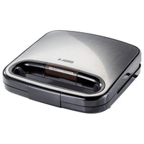 Judge Non-Stick Sandwich Maker 2 Toasties Satin Stainless Steel Seal And Cut Plates Cool Touch Handle 750W Silver