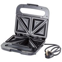 Judge Non-Stick Sandwich Maker 2 Toasties Satin Stainless Steel Seal And Cut Plates Cool Touch Handle 750W Silver