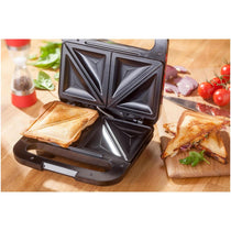 Judge Non-Stick Sandwich Maker 2 Toasties Satin Stainless Steel Seal And Cut Plates Cool Touch Handle 750W Silver