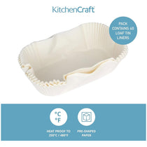 KitchenCraft Loaf Tin Liners Non Stick Cake And Bread Tin Paper Pack of 40 White