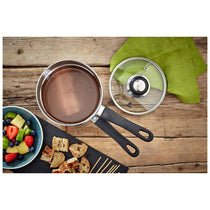 Judge Vista Porringer/Double Boiler/Bain Marie Saucepan And Base 16cm/1.5 Litres Stainless Steel Shatterproof Vented Glass Lid Silver