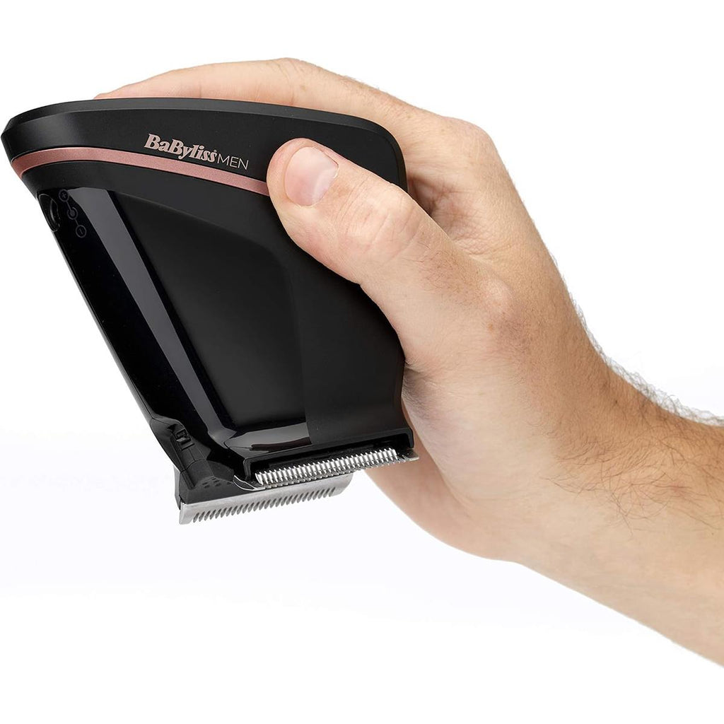 BaByliss The Crewcut DIY Self Cut Hair Clipper Self-Clipping Cordless Haircutting Tool Twin Blade System 4 Comb Guides 1–4 Grades Washable Black