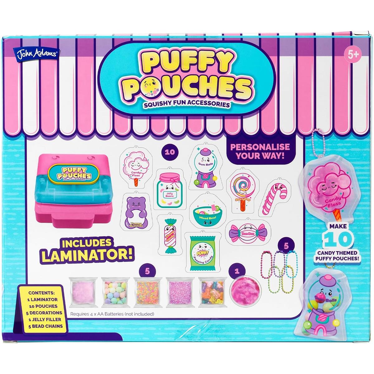 John Adams Puffy Pouches Candy Store Set Squishy Maker Make Your Own Squishy Fun Accessories & Bag Charms Birthday & Christmas Gift Multicolour