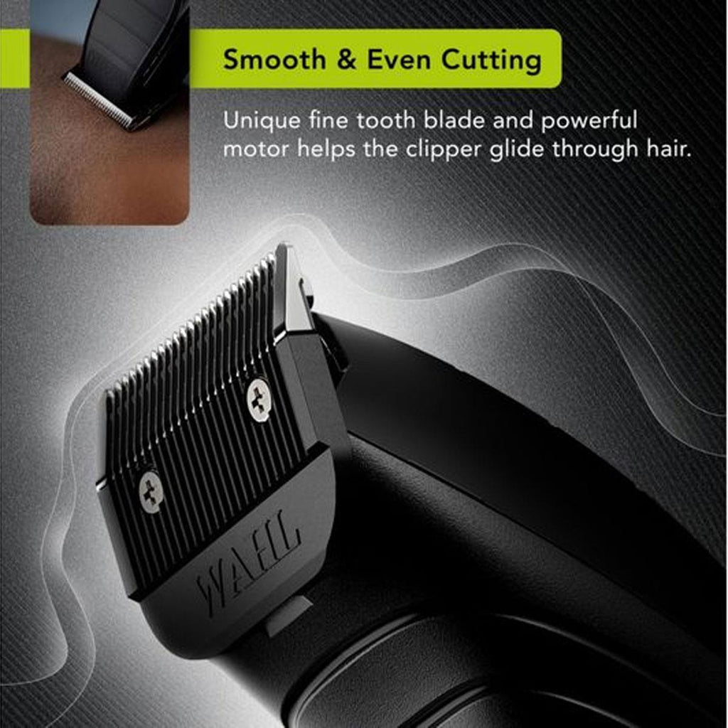Wahl Cordless Close Cut Hair Clipper Kit Ultra-Close Cutting Blade 3 Attachment Combs Black