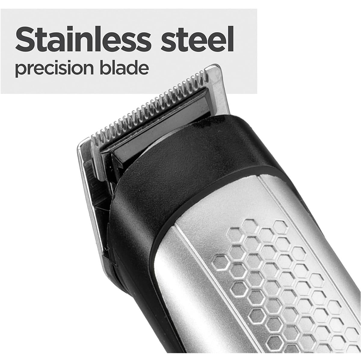 BaByliss Lithium Power Beard Trimmer Cordless Grooming Kit Nose And Ear Trimmer 14 Cutting Lengths 0.5–10mm Stainless Steel Blades Black