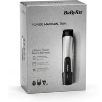BaByliss Lithium Power Beard Trimmer Cordless Grooming Kit Nose And Ear Trimmer 14 Cutting Lengths 0.5–10mm Stainless Steel Blades Black