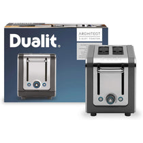 Dualit Architect 2 Slice Toaster Stainless Steel Trim Extra-Wide Slots 1200W Grey