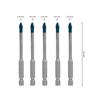 Bosch Professional Expert HEX-9 Hard Ceramic Drill Bit Set Roof Tile 5mm Accessories Rotary Impact Drill 5 Piece