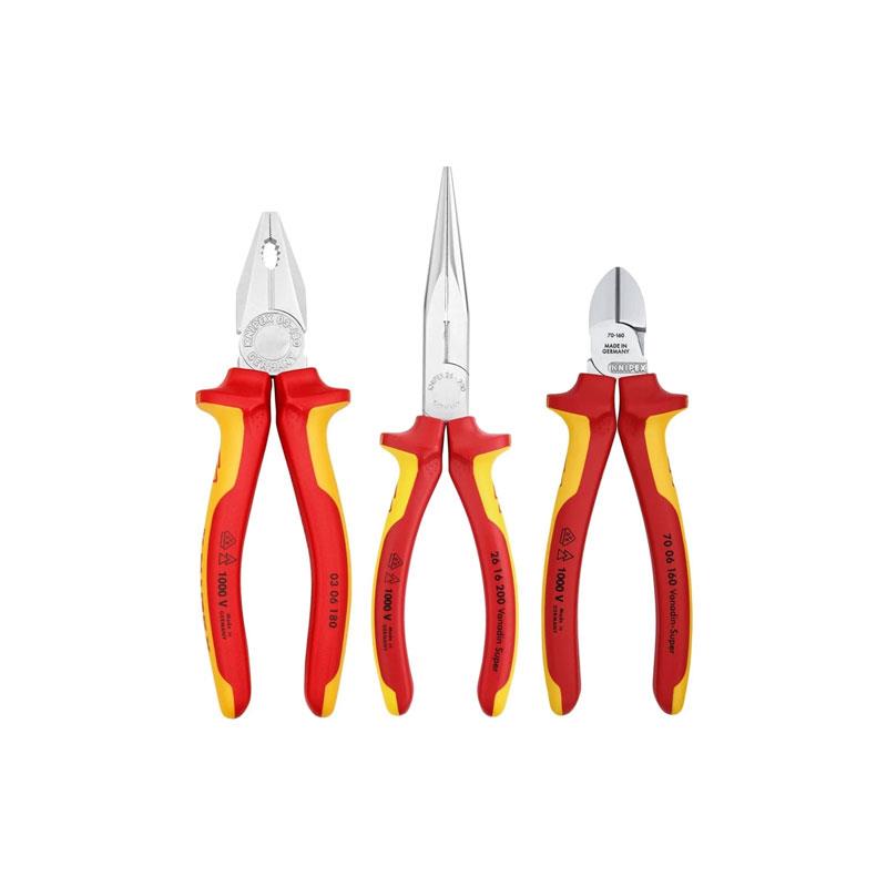 Knipex Insulated Electro Set Side Cutter Long Nose Plier 3 Piece