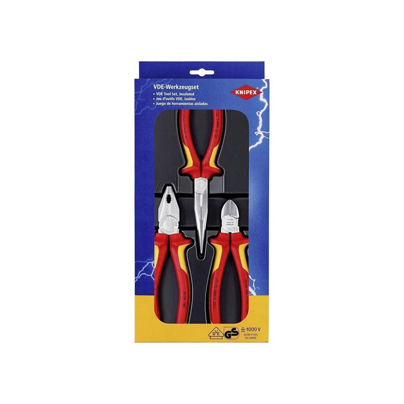 Knipex Insulated Electro Set Side Cutter Long Nose Plier 3 Piece
