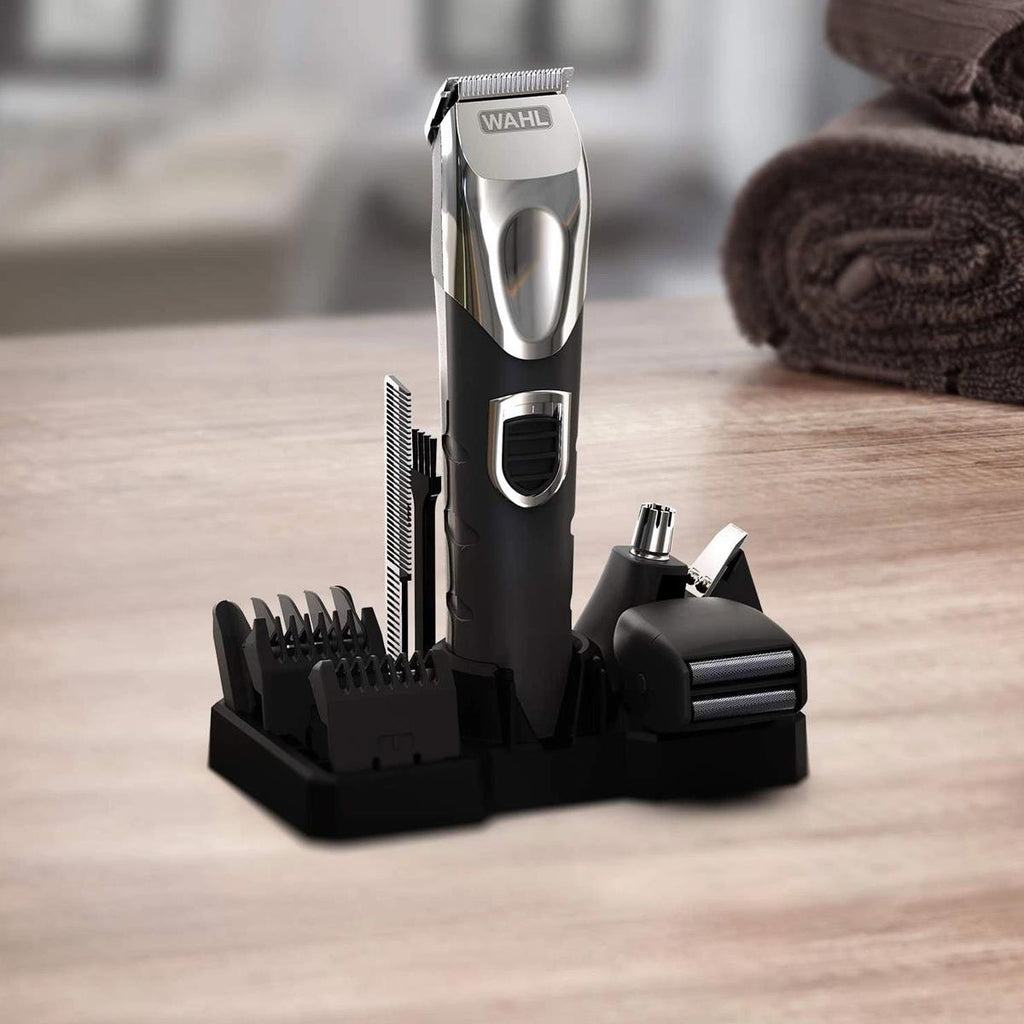Wahl Precision 4 In 1 Multi Groomer Kit Hair Trimmer Beard And Stubble Trimmers Ear And Nose Trimmer Male Grooming Set Black/Silver