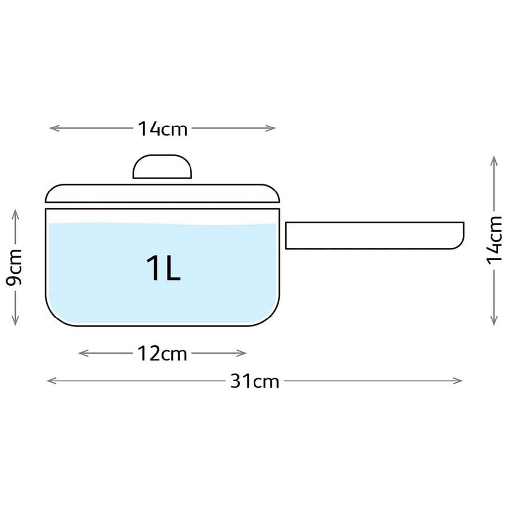 Judge Classic Saucepan 14cm With Glass Lid Polished Stainless Steel 1 Litre Silver