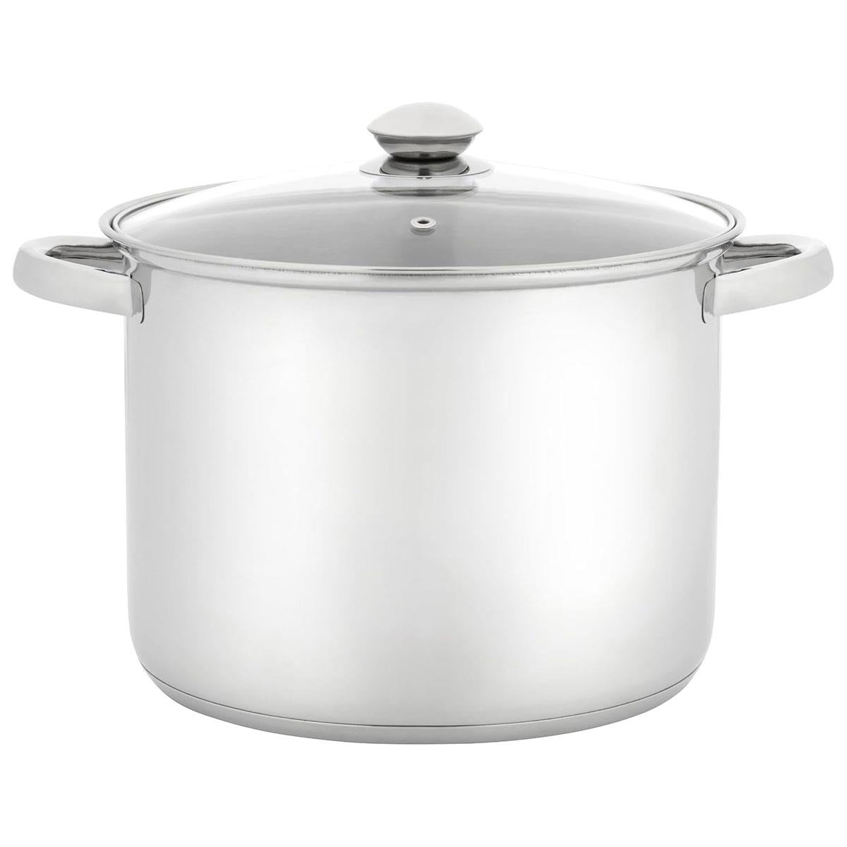 Judge Essentials Stock Pot With Glass Lid Polished Stainless Steel Large 24cm 8.5 Litre Silver Secondary image