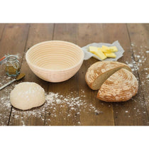 KitchenCraft Home Made Banneton Bread Basket/Proving Basket Round Rattan 22cm Wood