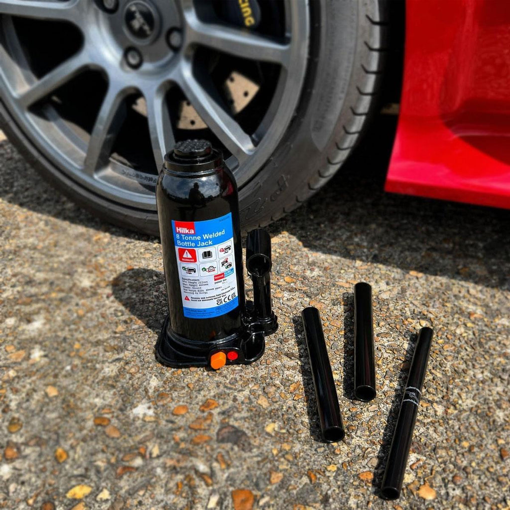 Hilka Tools 8 Tonne 222-447mm Welded Bottle Jack Black