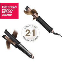 Remington One Straight And Curl Styler Hair Straightener And Curling Wand Heats Up In 20 Seconds 5 Settings 150-230°C Grey