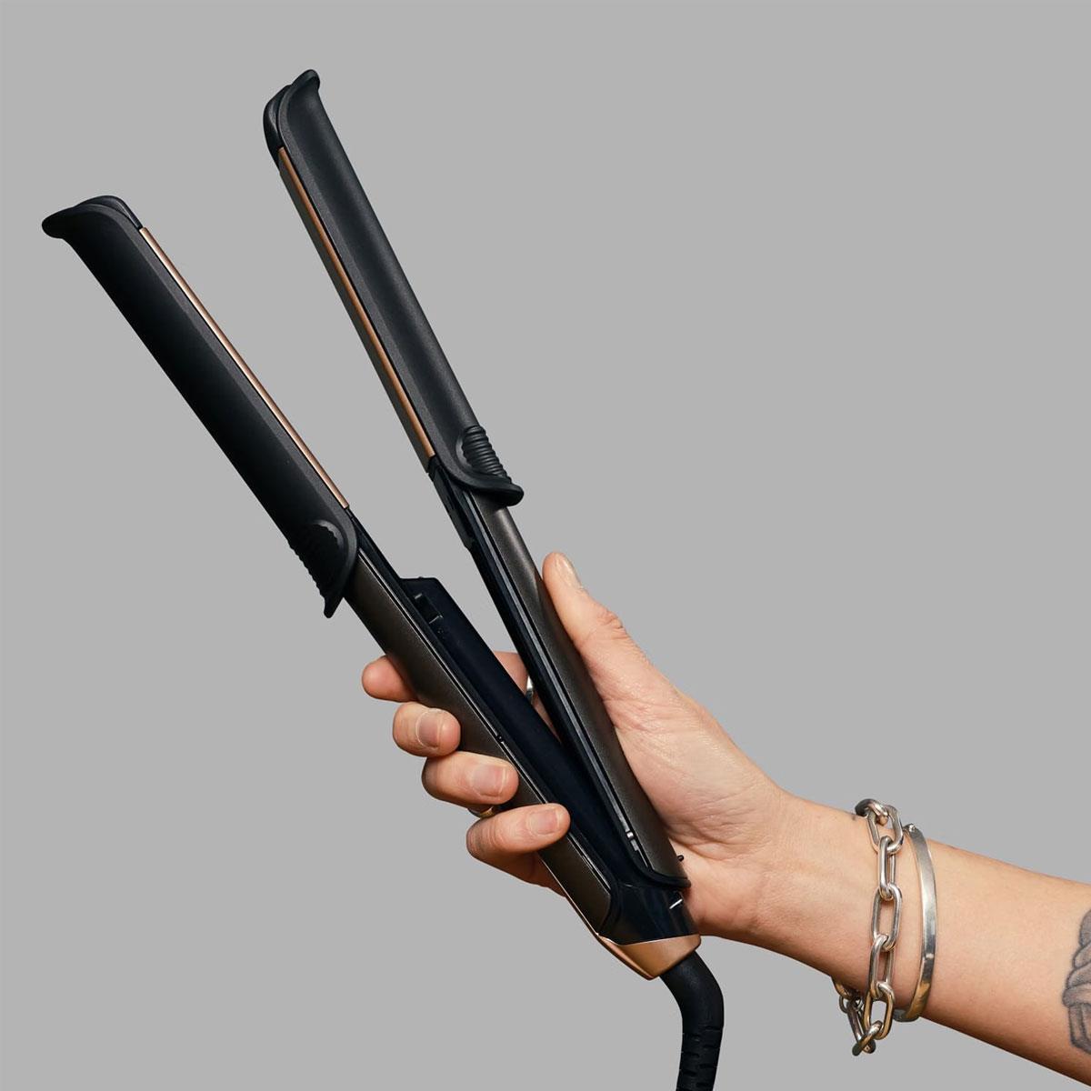 Remington One Straight And Curl Styler Hair Straightener And Curling Wand Heats Up In 20 Seconds 5 Settings 150-230°C Grey