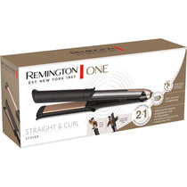 Remington One Straight And Curl Styler Hair Straightener And Curling Wand Heats Up In 20 Seconds 5 Settings 150-230°C Grey
