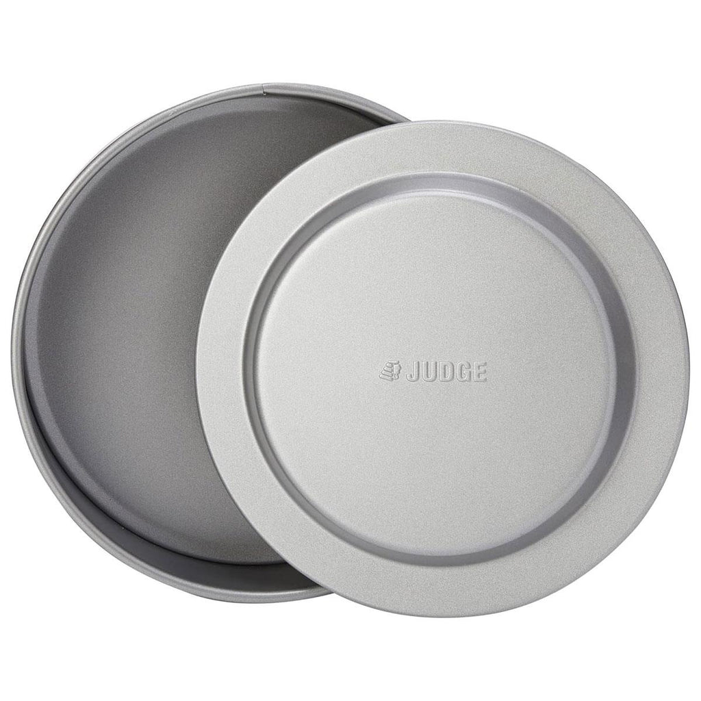 Judge Non-Stick Round 8 Inch Flan Tin/Sandwich Tin With Loose Base Non-Stick Carbon Steel 20cm x 4 cm Grey