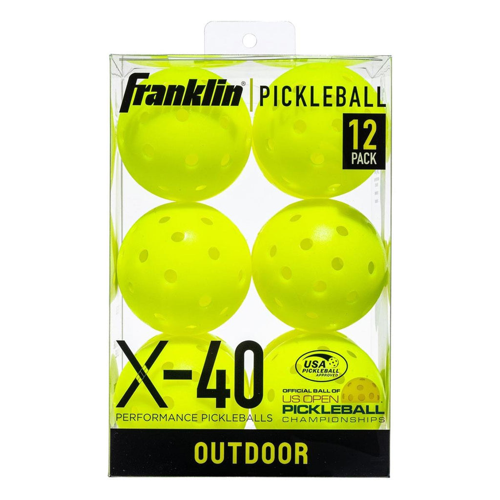 Franklin Outdoor X-40 Pickleball Vellum Pack of 12 Optic Yellow