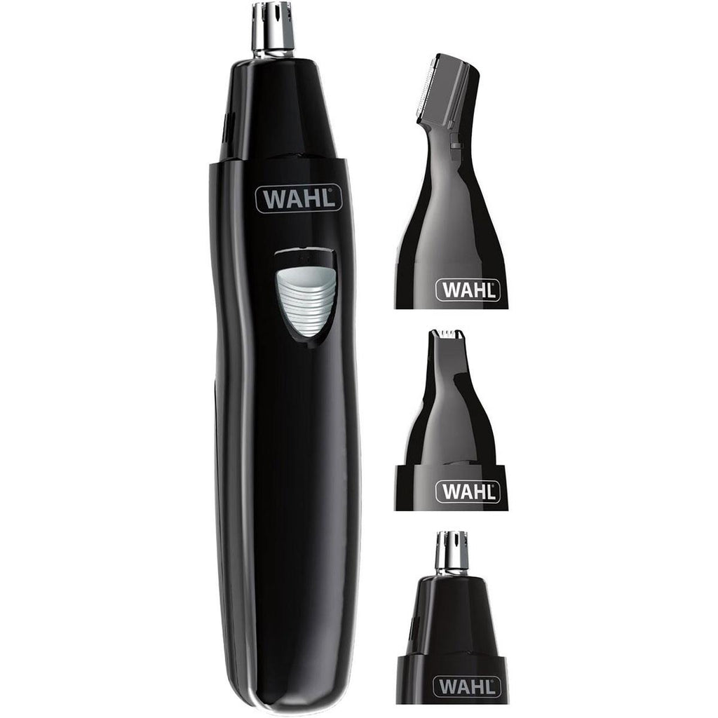 Wahl 3 In 1 Personal Trimmer Ear Nose Eyebrow Facial Hair Trimmer Rechargeable Washable Heads Black