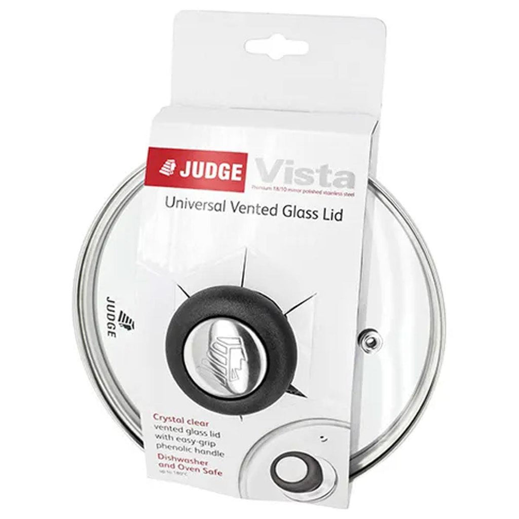 Judge Vista Glass Lid 28cm Spare Saucepan Lid Replacement Glass Lid For 12cm Pans Transparent