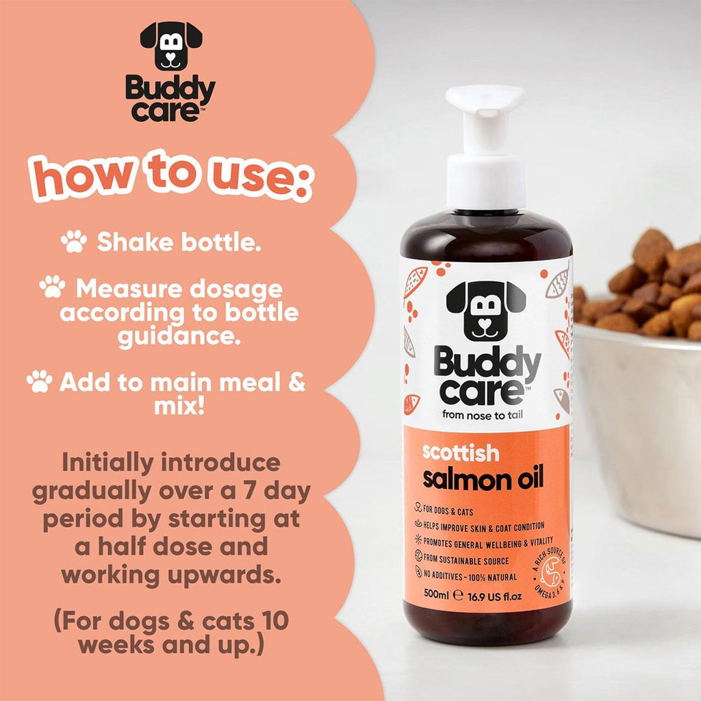 Buddycare Scottish Salmon Oil For Dogs And Cats 500ml