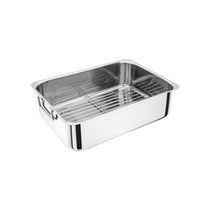 Judge Speciality Cookware Roasting Pan With Rack Extra Large Stainless Steel 36cm x 26cm x 10cm Silver
