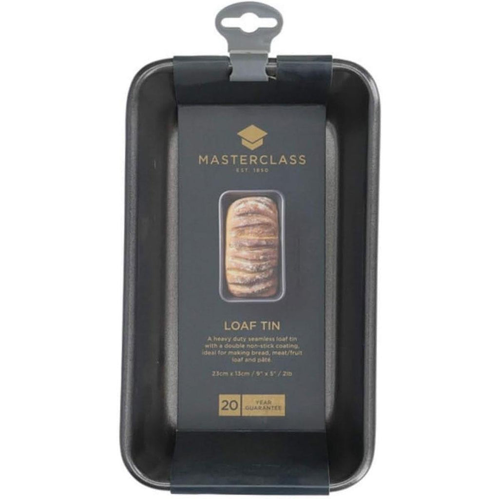 MasterClass Non-Stick Loaf Pan Tin 900g/2lb With PTFE PFOA And BPA Free Robust 1mm Thick Carbon Steel Grey