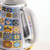 Ariete Positano Electric Jug Kettle Stainless Steel Painted Steel Retro Italian Tile Design 2000W 1.7 Litre Multicolour