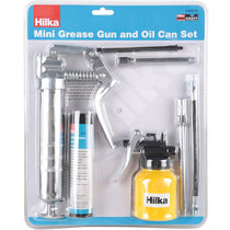 Hilka Tools Mini Grease Gun And Oil Can Set Silver